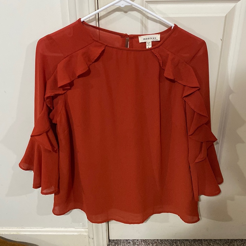 Burnt sienna top size large